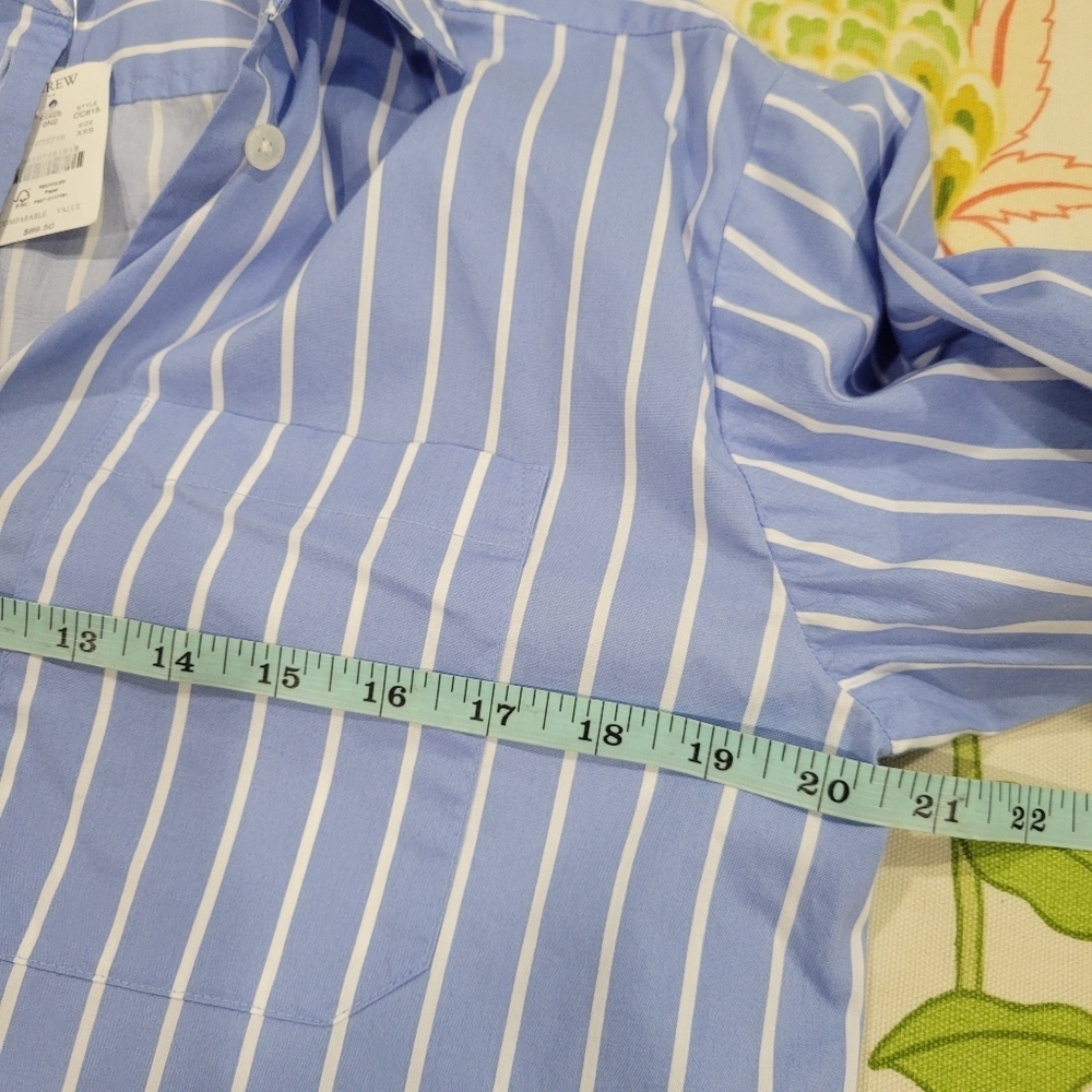 J Crew Factory Striped Oversized Button Up Shirt CC815 XXS, NWT - Picture 4 of 5